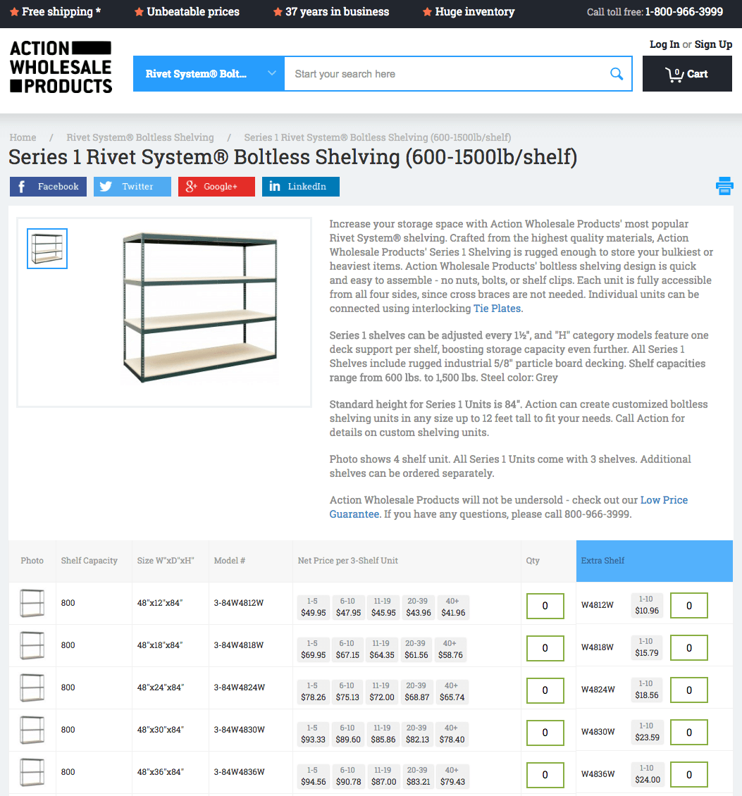 AWP Shelving Product Page